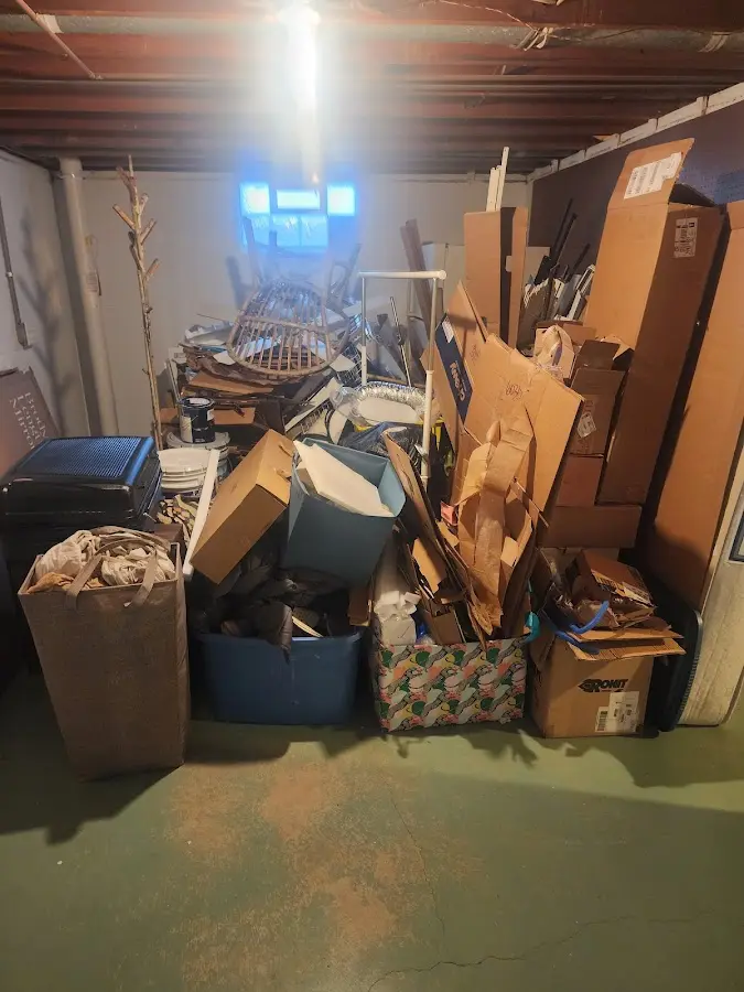 Roll-off dumpster container at job site for 4 Yard Dumpster Rental in Altoona